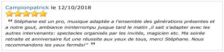 AVIS PRESTATION DJ STANCAMAX