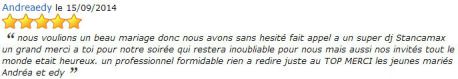 AVIS PRESTATION DJ STANCAMAX