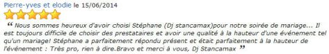 AVIS PRESTATION DJ STANCAMAX