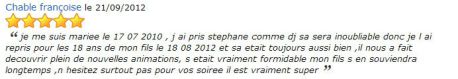 AVIS PRESTATION DJ STANCAMAX
