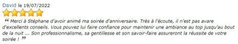 avis prestation DJ Stancamax cliquez pour agrandir l‘avis PRESTATION CHATEAU BOOULAY MORIN 27