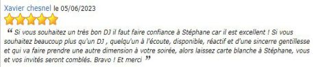AVIS PRESTATION DJ STANCAMAX JARDINS DE JOSEPHINE