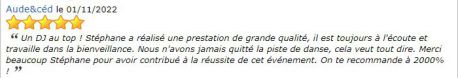 AVIS PRESTATION DJ STANCAMAX