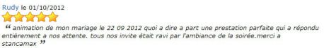 AVIS PRESTATION DJ STANCAMAX