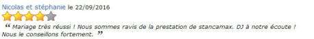 AVIS PRESTATION DJ STANCAMAX